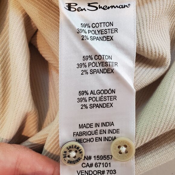 NWT BEN SHERMAN Men's Cotton Blend Knit Short Sleeve Button Down Casual Shirt - Picture 11 of 12